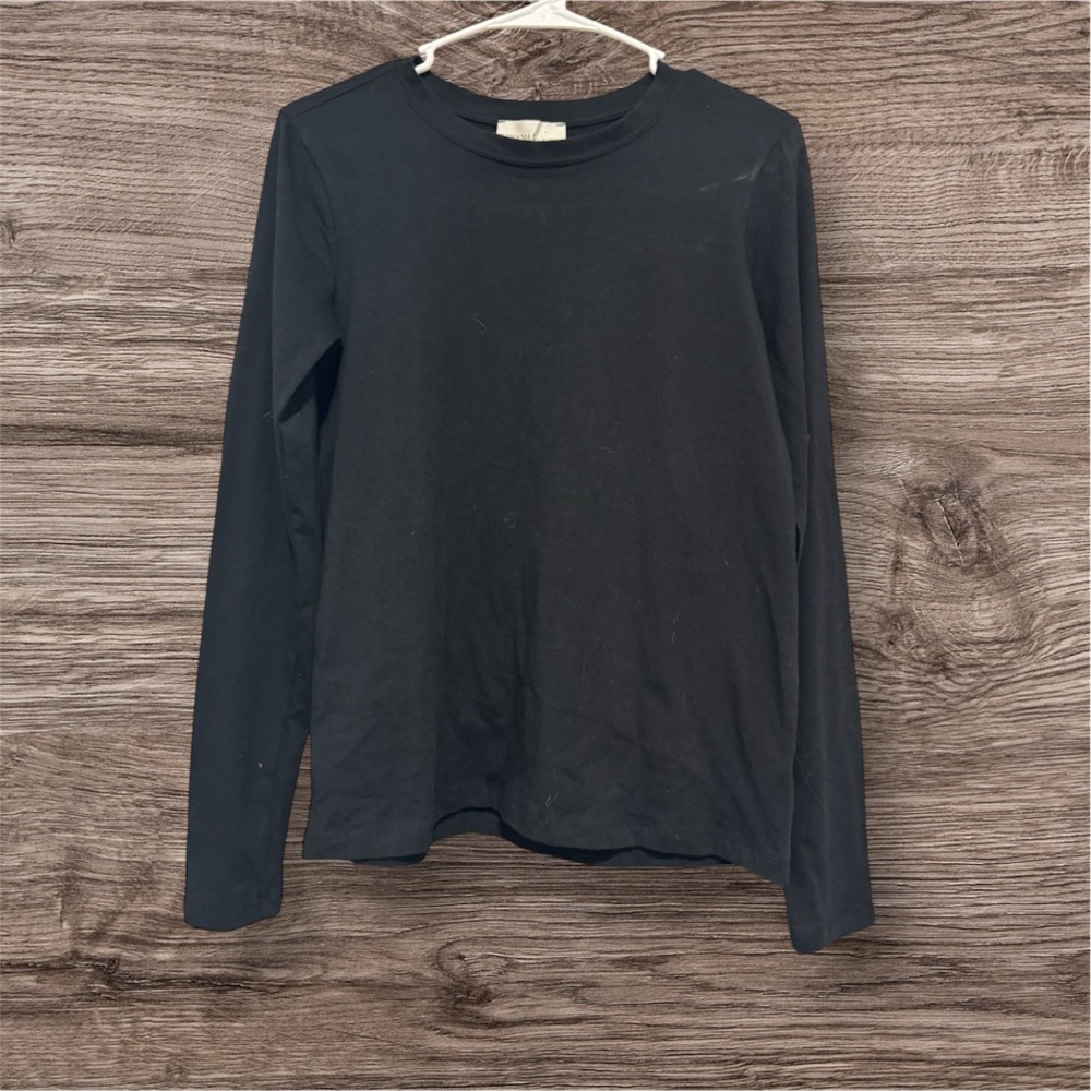 Zenana Outfitters Black Crew Neck Top sz Small